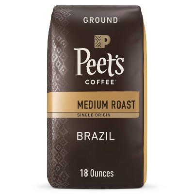 Peet's Brazil Single Origin Medium Roast Ground Coffee - 18oz