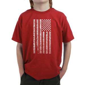 LA Pop Art Boy's Word Art T-shirt - National Anthem Flag - 1 of 4