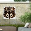 Trademark Fine Art - "Route 66 Distressed Welcome" Outdoor Canvas - 4 of 4