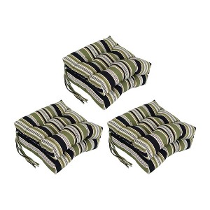 Blazing Needles, 16-inch Spun Polyester Patterned Outdoor Square Tufted Chair Cushions (Set of 6) - 1 of 2