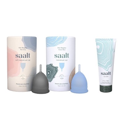 Saalt Menstrual Cup - Premium Design - Most Comfortable Period Cup - #1  Active Cup - Wear for 12 Hours - Soft, Flexible, Reusable Medical-Grade