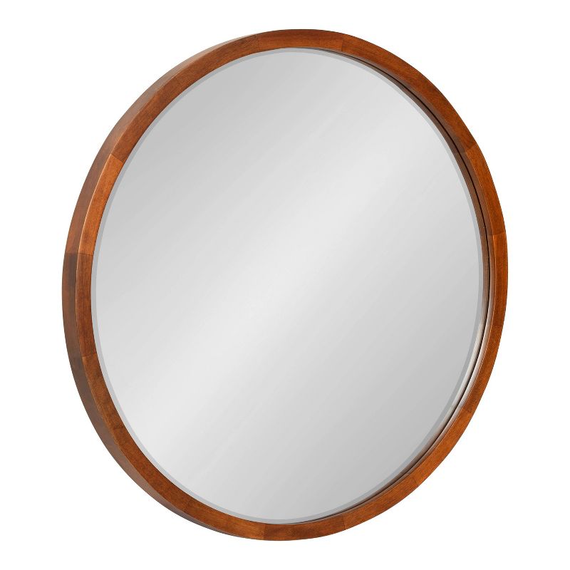 24&#34; McLean Round Wall Mirror Walnut Brown - Kate &#38; Laurel All Things Decor, 1 of 9