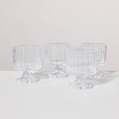 4pk 8oz Fluted Glass Parfait Cup Set Clear - Hearth & Hand™ with Magnolia