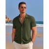 COOFANDY Mens Knit Button Down Short Sleeve Button Up Shirt Summer Casual Beach Tops - 4 of 4