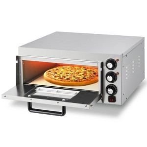 1100W Commercial Countertop Pizza Oven, Stainless Steel Electric Pizza Maker With Timer & Removable Crumb Tray for Home & Restaurant Use - 1 of 4