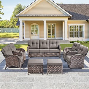 7 Pieces Gymojoy Sofa Chairs Ottoman with Swivel Chairs - 1 of 4