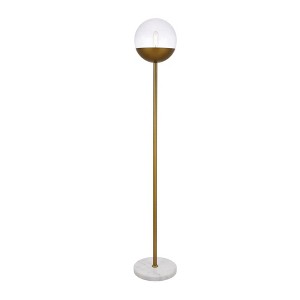 Elegant Lighting Eclipse 1 Light Brass Floor Lamp With Clear Glass - 1 of 4