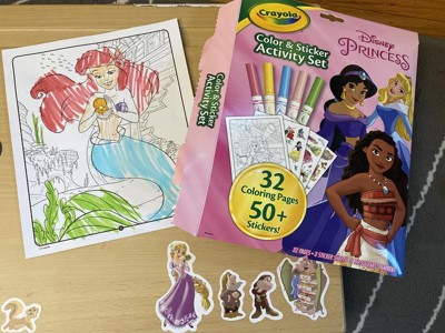 Disney Princess Coloring Book + Crayons + Ariel Jewel + Aurora Crown Double  Book