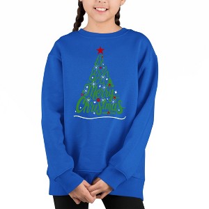 LA Pop Art We Wish You A Merry Christmas - Girl's Word Art Crewneck Sweatshirt - 1 of 4