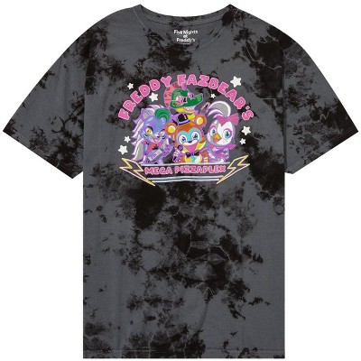 Five Nights at Freddy's Men's Freddy Fazbear's Mega Pizzaplex Tie-Dye T-Shirt Adult
