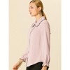Allegra K Women's Sweet Ruffle Peter Pan Collar Long Sleeves Button Down Shirt - 4 of 4