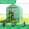 Walk-in Greenhouse, 56 x 56 x 77 Inch Outdoor Plant GreenHouse with 3 Tiers 8 Shelves, Heavy Duty Steel Frame & Thicken PE Cover,Portable Greenhouses - 3 of 4