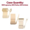 Smarty Had A Party Shiny Metallic Gold Baroque Plastic Cutlery Set - 600 Sets - 3 of 4