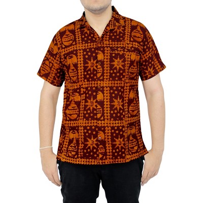 LA LEELA Men's Hawaiian Shirt Camp Beach Shirts Casual Short Sleeve Button Down Untuckit Shirts for Men