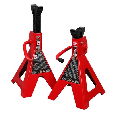 Torin Big Red 12 Ton Capacity Ratchet Style Heavy Duty Steel Jack Stands, 1 Pair