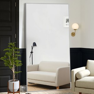 Dovelina Modern Rectangular Aluminium Fine Edge Black Hanging Mirror Decorative Wall Mirror - 1 of 4
