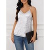 Womens Tank Tops Casual Fashion V Neck Strappy Sequin Sparkle Shimmer Camisole Sleeveless Tanks Tops - 4 of 4