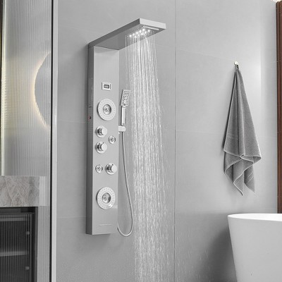 Nickel Chrome Multi-Function LED Shower Panel System