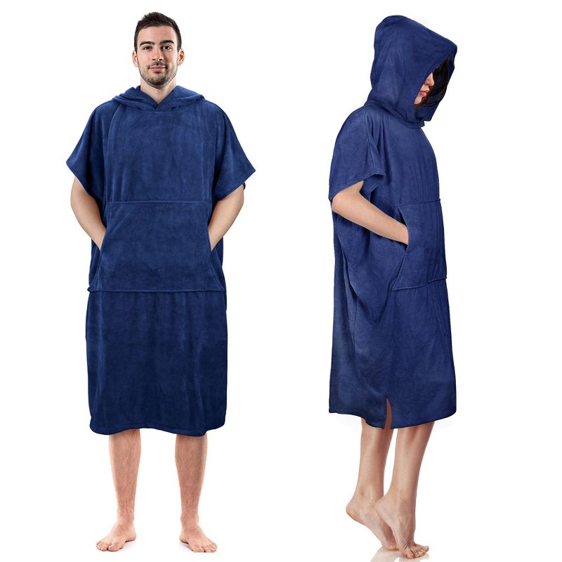 Tirrinia Surf Beach Changing Towel With Hood, Super Absorbent Microfiber Swim Robe Cape for Men Women Bath Shower Pool, 1 of 9