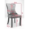 Modern Classic Velvet Wingback Dining Chair Set of 2 with Nailhead Trim and Solid Wood Legs for Dining Room-Baofuwish - 4 of 4
