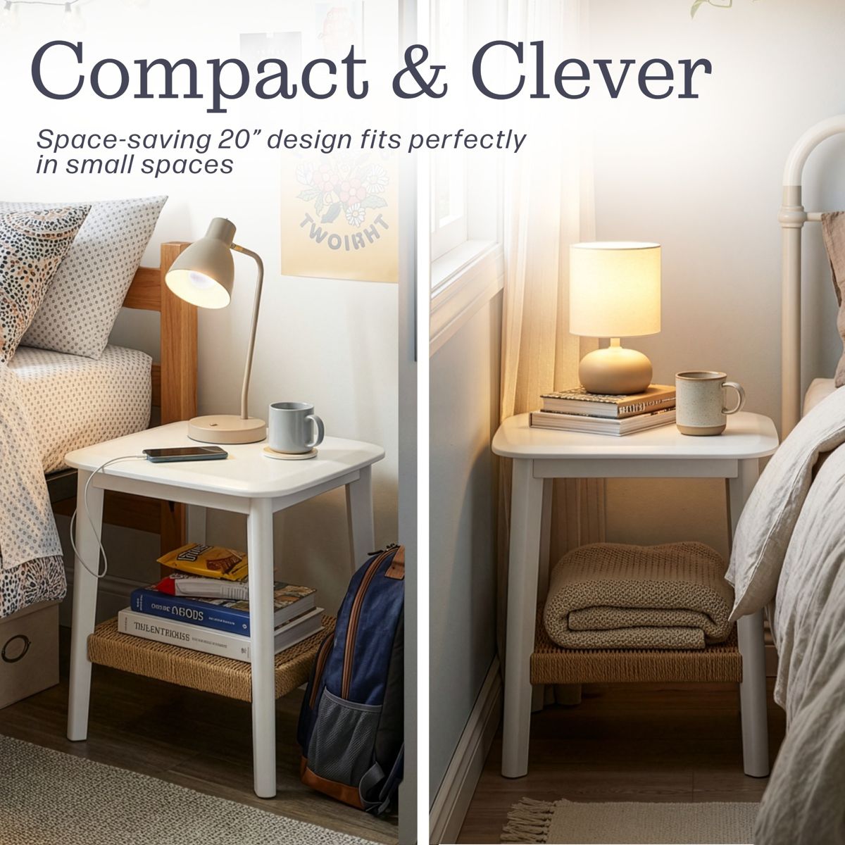 Alaterre Furniture Calais Side Table, White - thumbnail 3
