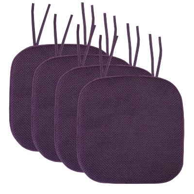 Honeycomb Memory Foam Non-Slip 16" x 16" Chair Cushion Pad with Ties by Sweet Home Collection®