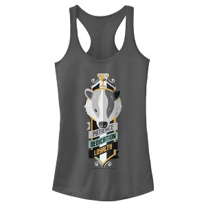 Juniors Womens Harry Potter Hufflepuff Patience Dedication Loyalty Racerback Tank Top - 1 of 4