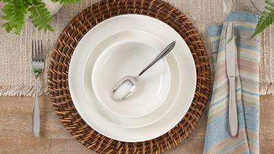 White Porcelain 12-Piece Dinnerware Set for Four