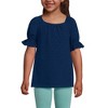 Lands' End Kids Plus Short Sleeve Eyelet Ruffle Sleeve Top - 2 of 2
