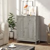 USIKEY Storage Cabinet with 2 Adjustable Shelves & 2 Doors, Bathroom Storage Cabinet, Entryway Cabinet for Living Room, Home Office - 2 of 4
