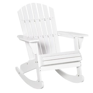 Outsunny Rustic Wooden Adirondack Rocking Chair Outdoor Lounge Chair Fire Pit Seating with Slatted Wooden Design for Patio, Backyard - 1 of 4