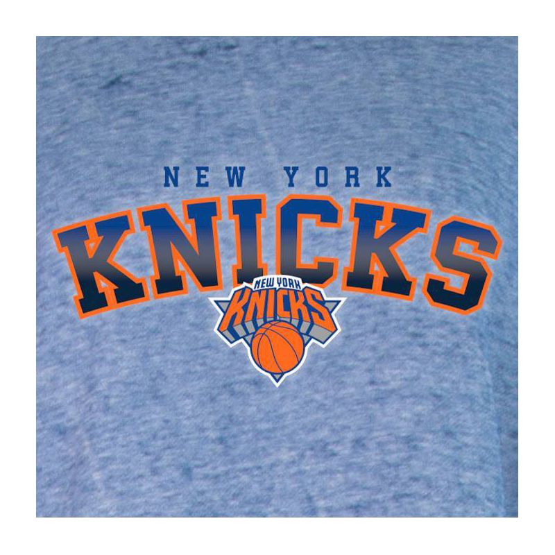 NBA New York Knicks Women&#39;s Ombre Arch Print Burnout Crew Neck Fleece Sweatshirt, 4 of 5