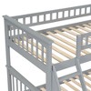 Sapphtopaz Space-Saving Twin Over Full Bunk Bed for Teens/Adults, Simple Bed Frame with Drawers, Convertible Beds for Bedroom, Kids Room, Gray - 2 of 4