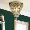 ALOADECOR 3-Lights 12 " Teardrop Glass Chandelier  Pendant Lamp - 2 of 4