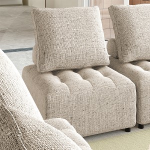 Outdoor Modular Sofa Sturdy Aluminum Structure Single Sofa With Removable Support Cushion Back Cushion Cover Fade-resistant Waterproof Sofa Cover - 1 of 4