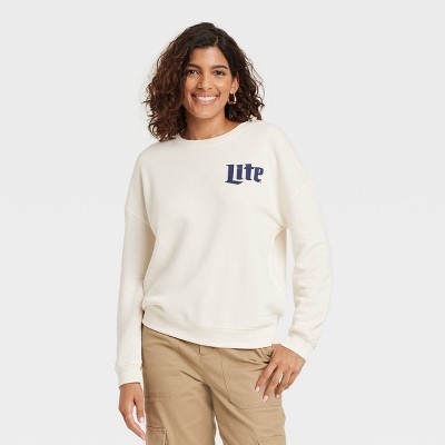 Women's Miller Lite Cozy Graphic Sweatshirt - Ivory XXL