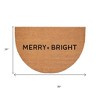 HomeRoots 24" X 36" Brown And Black Christmas Merry and Bright Semi Circle Outdoor Coir Door Mat - 3 of 4