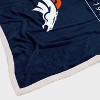 Nfl Denver Broncos Legacy Script Sherpa Flannel Fleece Blanket : Target