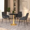 LeisureMod Bristol 24" Round Dining Table – Sintered Stone Top Accent Café Table & Sturdy Steel Gold Pedestal Base for Kitchen and Small Spaces - 3 of 4