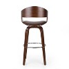 Sapphtopaz Swivel Bar Stools Set of 1 with PU Upholstered Mid-Century High Chair with Curved Backrest Dining Chairs for Kitchen Island - 4 of 4