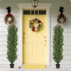 COWLOWN 6Ft 2 Piece Artificial Topiary Trees, UV - Protected Pine & Cypress for Outdoor Decor in Front Porch, Patio Planters - 2 of 4