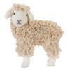 Standing Plush Sheep Decor with Curly Fabric – 10.75"H Farmhouse Beige Sheep Figurines (Set of 2) by Melrose - 3 of 4