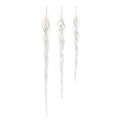 Glass Icicle Ornament (Set of 18)