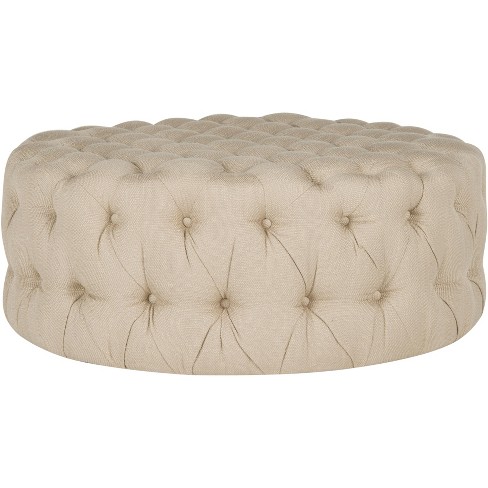 Charlene Tufted Cocktail Ottoman Antique Gold Safavieh Target