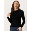 Allegra K Women's Turtleneck Solid Long Sleeve Ribbed Knit Pullover Sweater Jumper - 2 of 4
