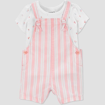 Carter's Just One You®️ Baby Girls' Striped Top & Bottom Set - Orange 12M