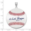 Black Bow Jewelry Sterling Silver Wade Boggs Signature LG Enamel Baseball Pendant - 4 of 4