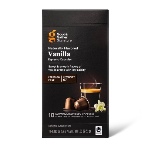 Signature Naturally Flavored Vanilla Espresso Pods Espresso Roast Coffee - 10ct - Good & Gather™ - image 1 of 4