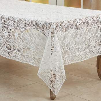 Saro Lifestyle Vintage Tablecloth With Crochet Design