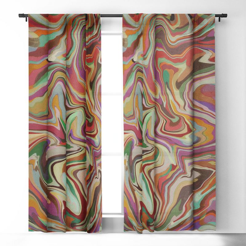 Alisa Galitsyna Colorful Liquid Swirl Set of 2 Panel Blackout Window Curtain - Deny Designs, 3 of 5